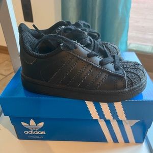 Children Black Adidas Superstar